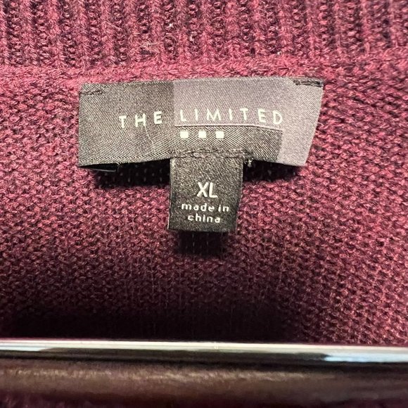 The Limited Pullover Sweater Sz XL Purple Cotton Blend Crew Neck Eggplant - Picture 3 of 11